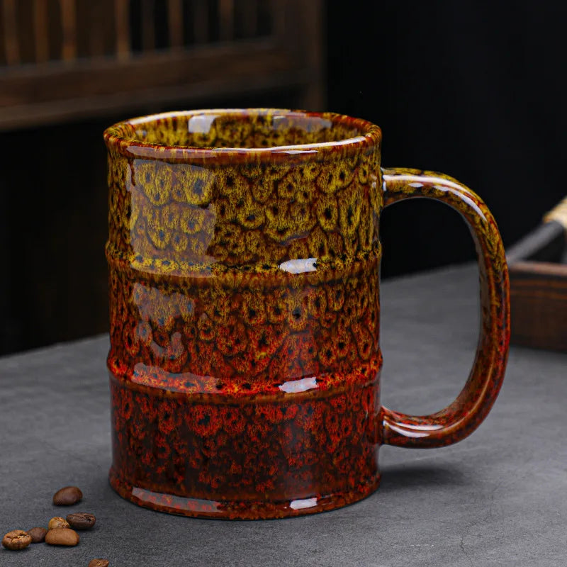 Colorful Large Coffee Mugs 500-600ml Ceramic Barrel Beer Cups