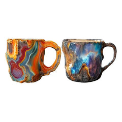 Creative Elegant Coffee Mug resin Agate Crystal Cup Imitation Mineral Crystal Tea Cup Household Water Cup Housewarming Gift