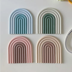 Silicone Heat-resistant Tea Mats Anti-slip Irregular Coffee Cup Pad  Kitchen Multi-function Mug Placemat Ins Korean Table Decor