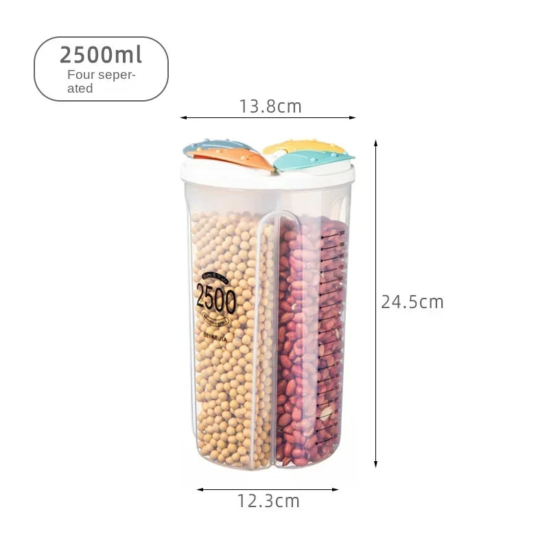 Kitchen Storage Container Large Food Storage Container 360° Rotating Rice Barrels Sealed Cereal Dispenser Rice Tank Grain Box