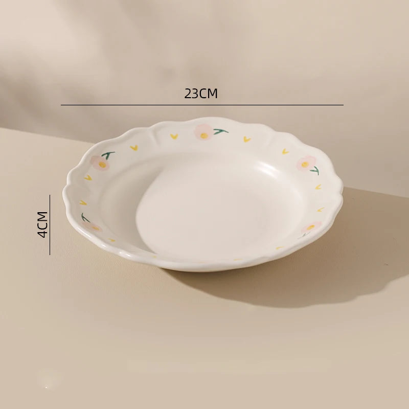 Underglaze Ceramic Printing Tableware Household Rice Bowl Binaural Soup Bowl Breakfast Fish Plate Kitchen Tableware