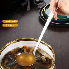 New Kitchen Long Handle Ramen Spoon Soup Ladle Korean Stainless Steel Tableware Bouillon Tablespoons Home Cooking Utensils