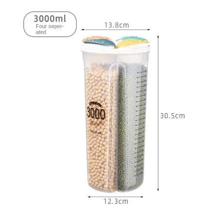 Kitchen Storage Container Large Food Storage Container 360° Rotating Rice Barrels Sealed Cereal Dispenser Rice Tank Grain Box