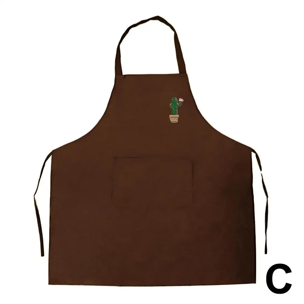 Kitchen Oil Resistant Aprons Cute Cartoon Korean Style Cactus Oil-proof Kitchen Home Rainbow Apron Waterproof Women Men E7M8