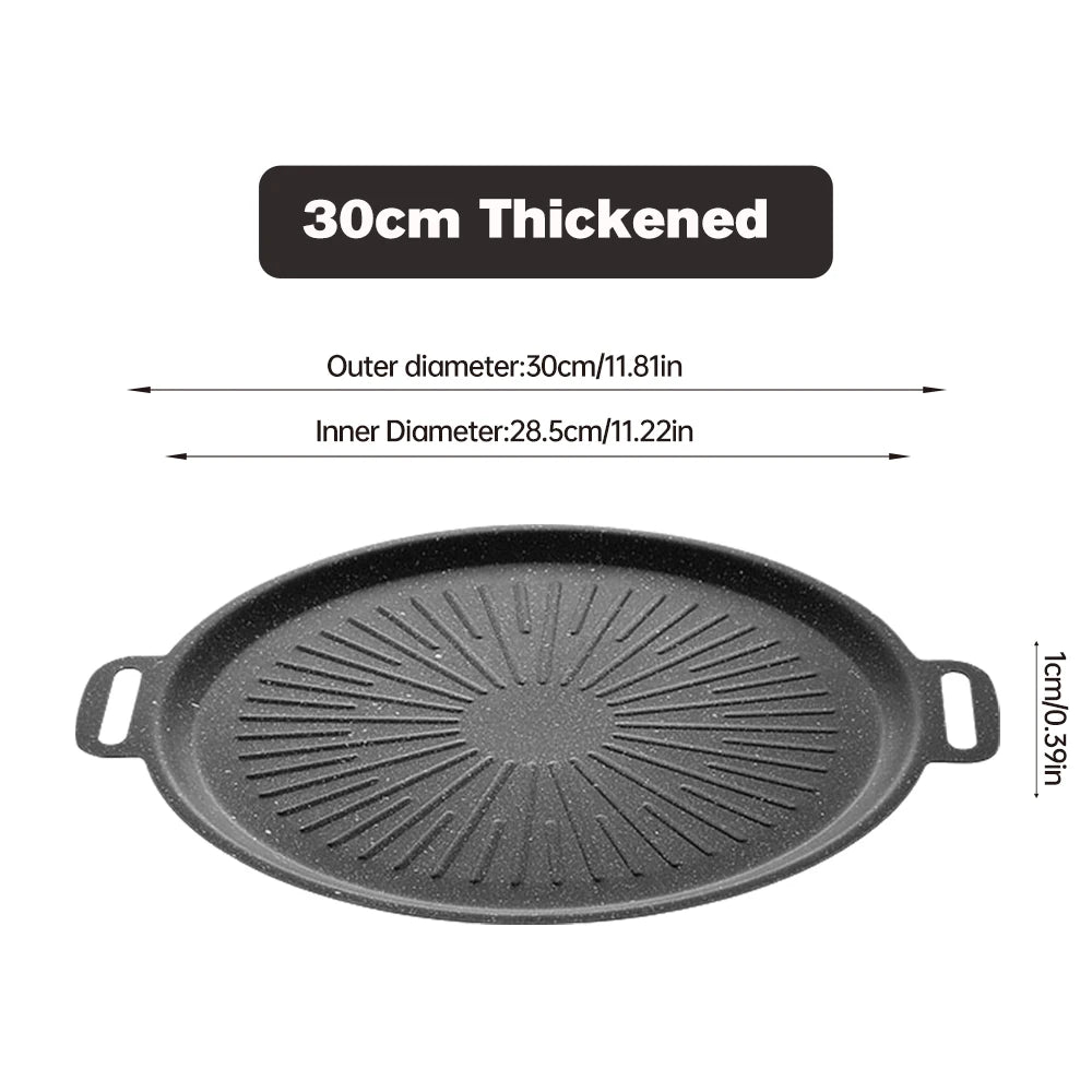 Non-stick Frying Barbecue Dish Multi-Griddle Iron Plate Induction Cooker Baking Tray Set Korean Grill Pan