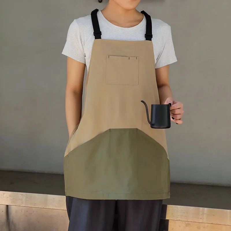 Kitchen Catering Waterproof Apron with Pockets for Men and Women Anti-hair Adult Bibs Waiter Work Clothes for Coffee Pet Store