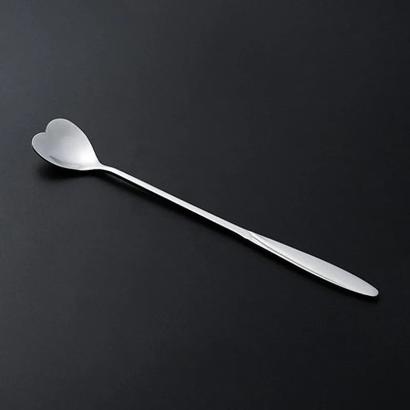 Stainless Steel Coffee Spoon Spoon Ice Cream Dessert Spoon Long Handle Korean Soup Spoon Kitchen Gadget