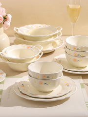 Underglaze Ceramic Printing Tableware Household Rice Bowl Binaural Soup Bowl Breakfast Fish Plate Kitchen Tableware