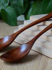 Natural Wood Spoons For Cooking Healthy Durable Kitchen Wood-grained Spoon Korean Japanese Chinese Spoons Tableware For Cook