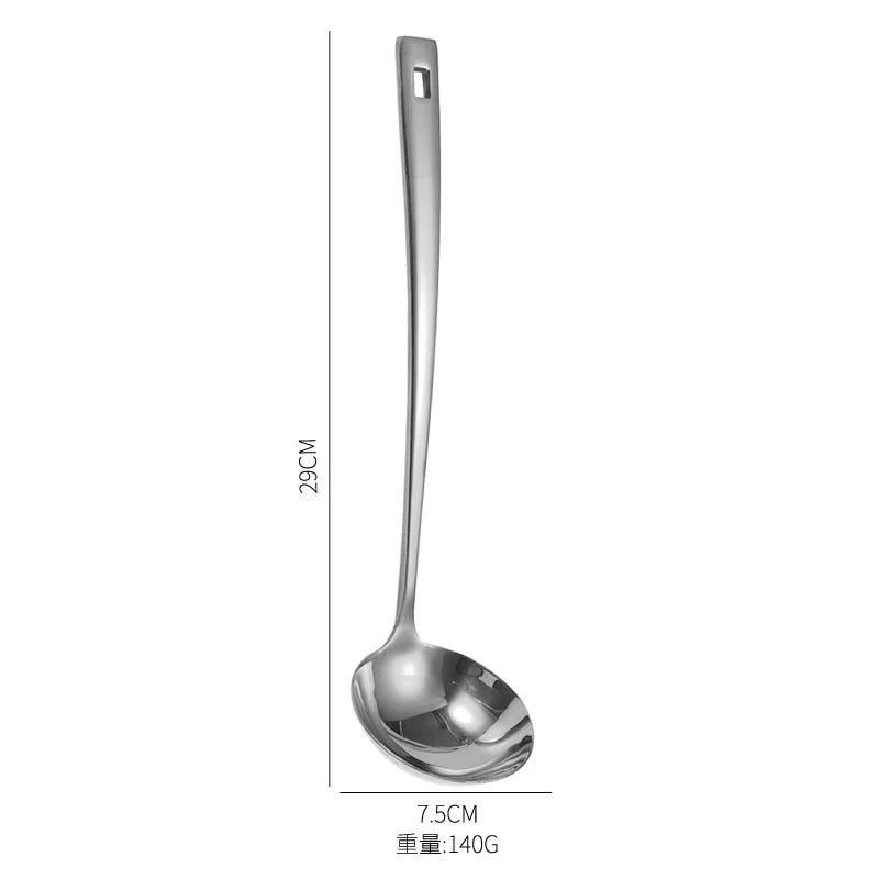 New Kitchen Long Handle Ramen Spoon Soup Ladle Korean Stainless Steel Tableware Bouillon Tablespoons Home Cooking Utensils