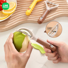 Line Friends Cartoon Brown Sally Kitchen Multifunctional Paring Knife Kawaii Fruit Stainless Steel Peeling Knife