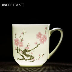 Jingdezhen Ceramics High Capacity Tea Cup Office with Cover Teacup Home Porcelain Water Cup Teaware Supplies Tea Infuser