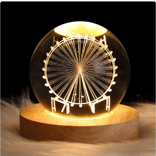 3D Planetary Crystal Ball Night Light