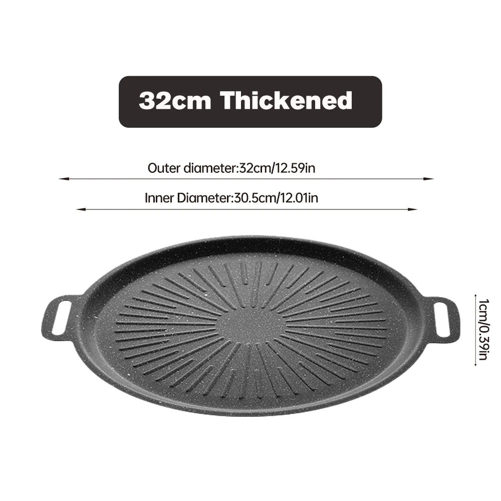 Non-stick Frying Barbecue Dish Multi-Griddle Iron Plate Induction Cooker Baking Tray Set Korean Grill Pan