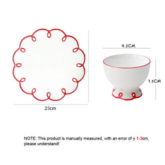 Holaroom Hollowed Ceramic Plate Milk Tea Cup Practical Dinner Plate Coffee Mug Dessert Bread Dish Dishware Kitchen Tableware