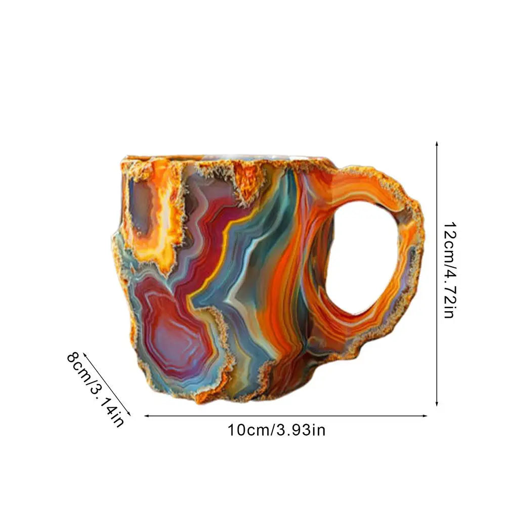 Creative Elegant Coffee Mug resin Agate Crystal Cup Imitation Mineral Crystal Tea Cup Household Water Cup Housewarming Gift