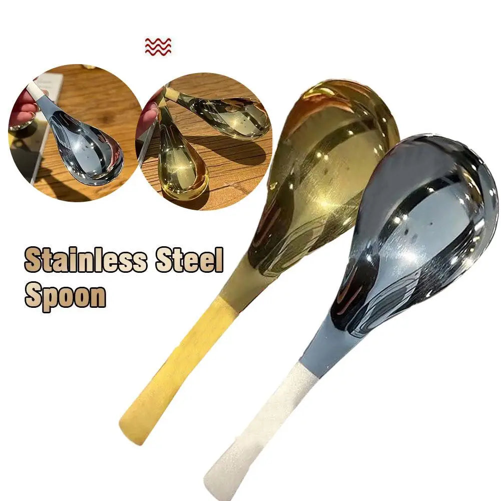 New Korean Stainless Steel Thickening Spoon Creative Long Essential Handle Hotel Spoon Soup Pot Hot Kitchen Home Ladle Tool C4N9