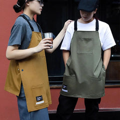 Kitchen Catering Waterproof Apron with Pockets for Men and Women Anti-hair Adult Bibs Waiter Work Clothes for Coffee Pet Store