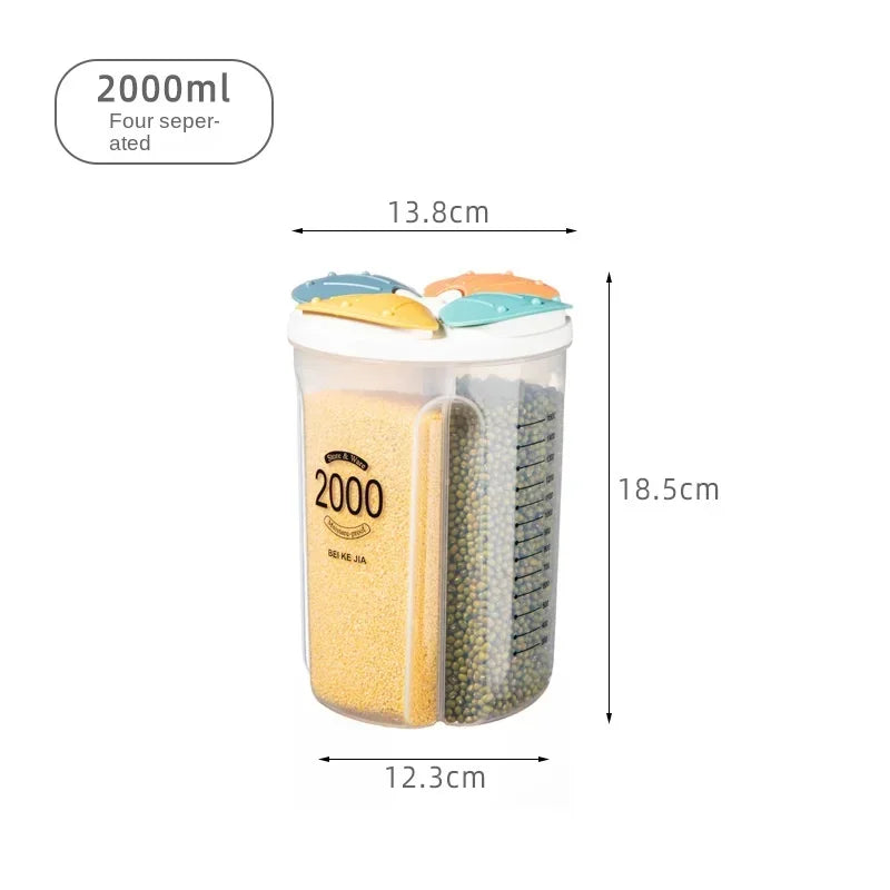 Kitchen Storage Container Large Food Storage Container 360° Rotating Rice Barrels Sealed Cereal Dispenser Rice Tank Grain Box