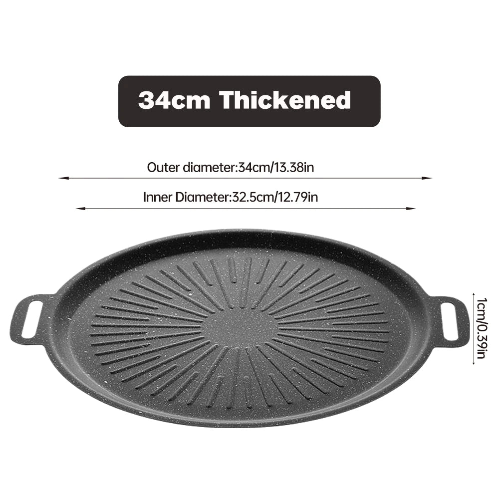 Non-stick Frying Barbecue Dish Multi-Griddle Iron Plate Induction Cooker Baking Tray Set Korean Grill Pan