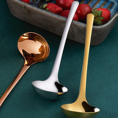 Korean 304 Stainless Steel Tablespoons Round Deepen Ramen Spoon Soup Ladle Restaurant Tableware New Kitchen Utensils